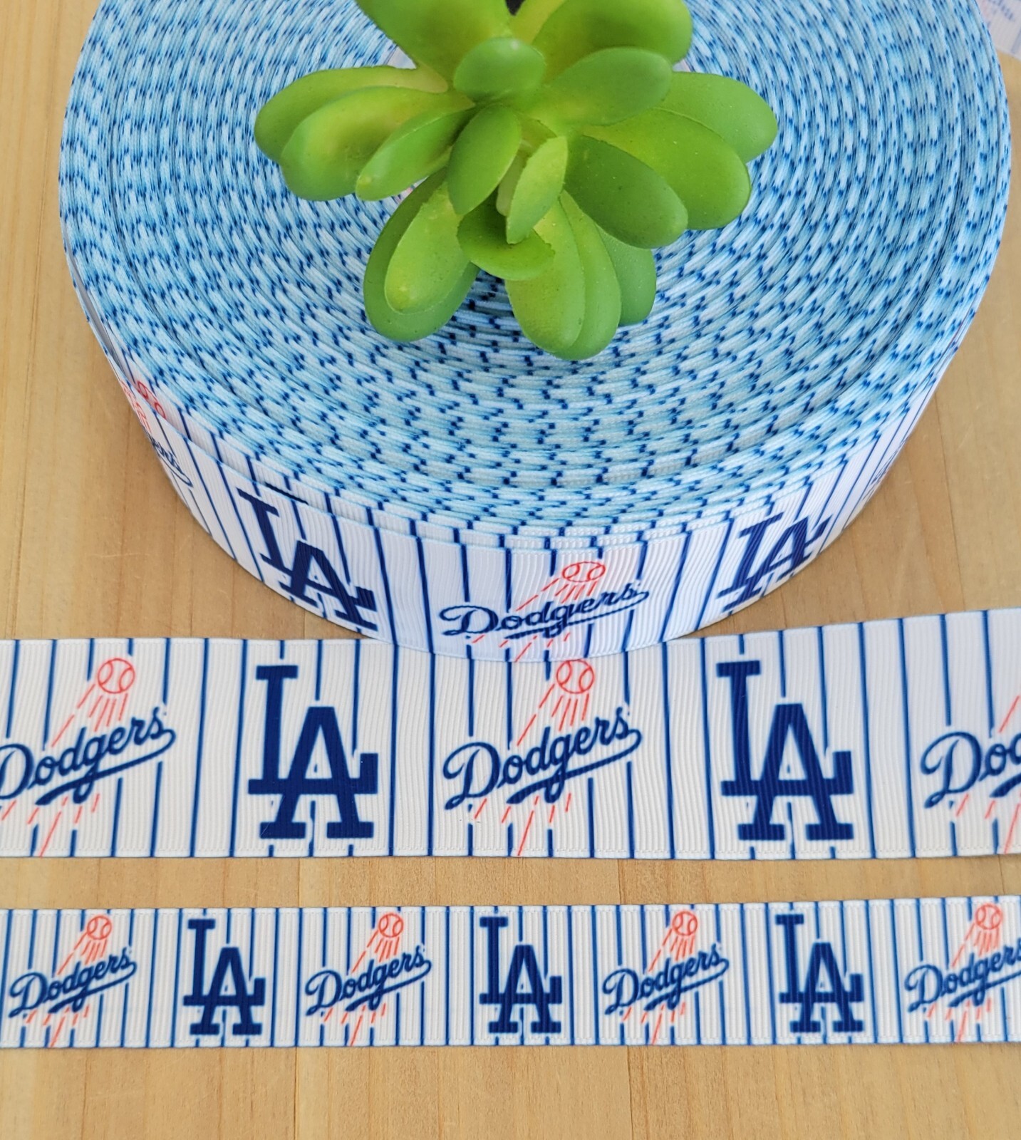 5/8, 7/8 & 1.5" (1YD) Los Angeles Dodgers Grosgrain Ribbon Baseball Cheer Ribbon