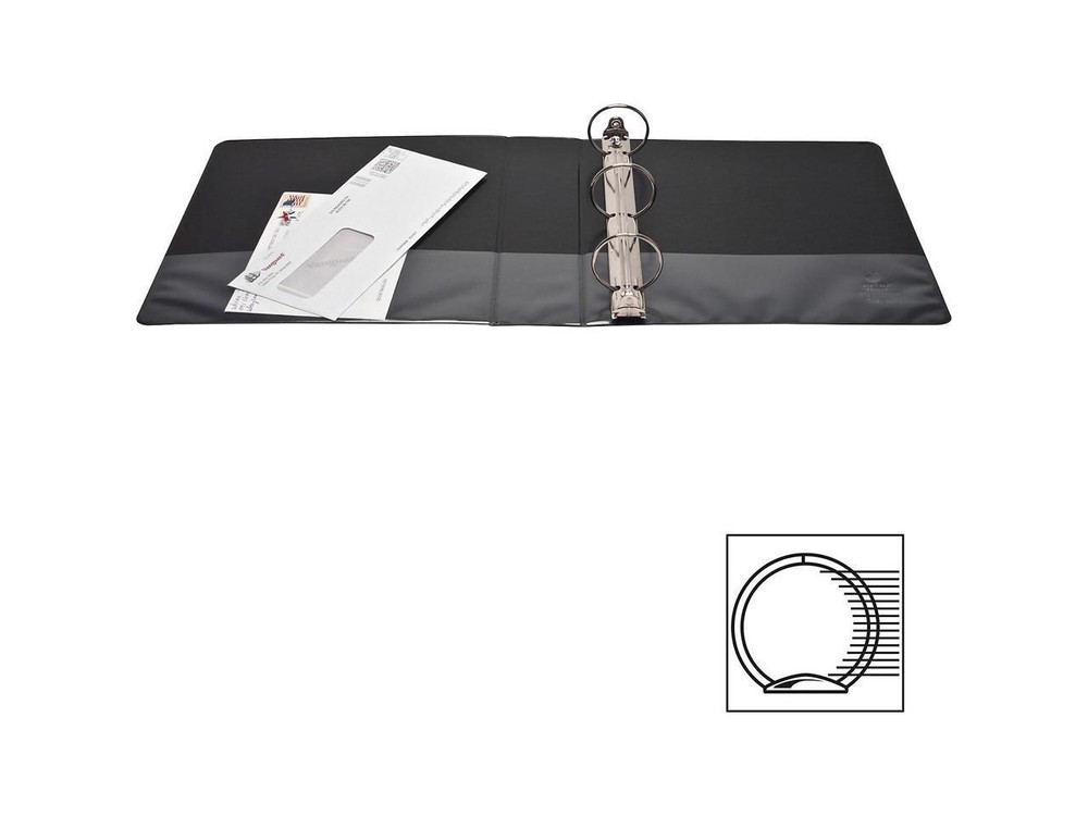 Business Source View Binder w/ 2 Inside Pockets 2" Capacity Black 09956