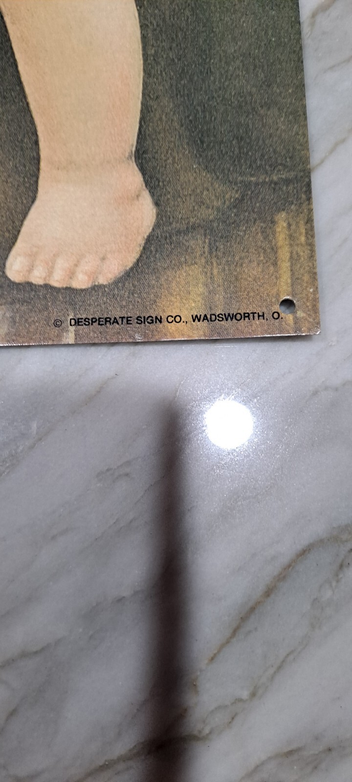 VINTAGE Mennen's Borated Talcum Toilet Powder Tin Baby ADVERTISING Tin SIGN