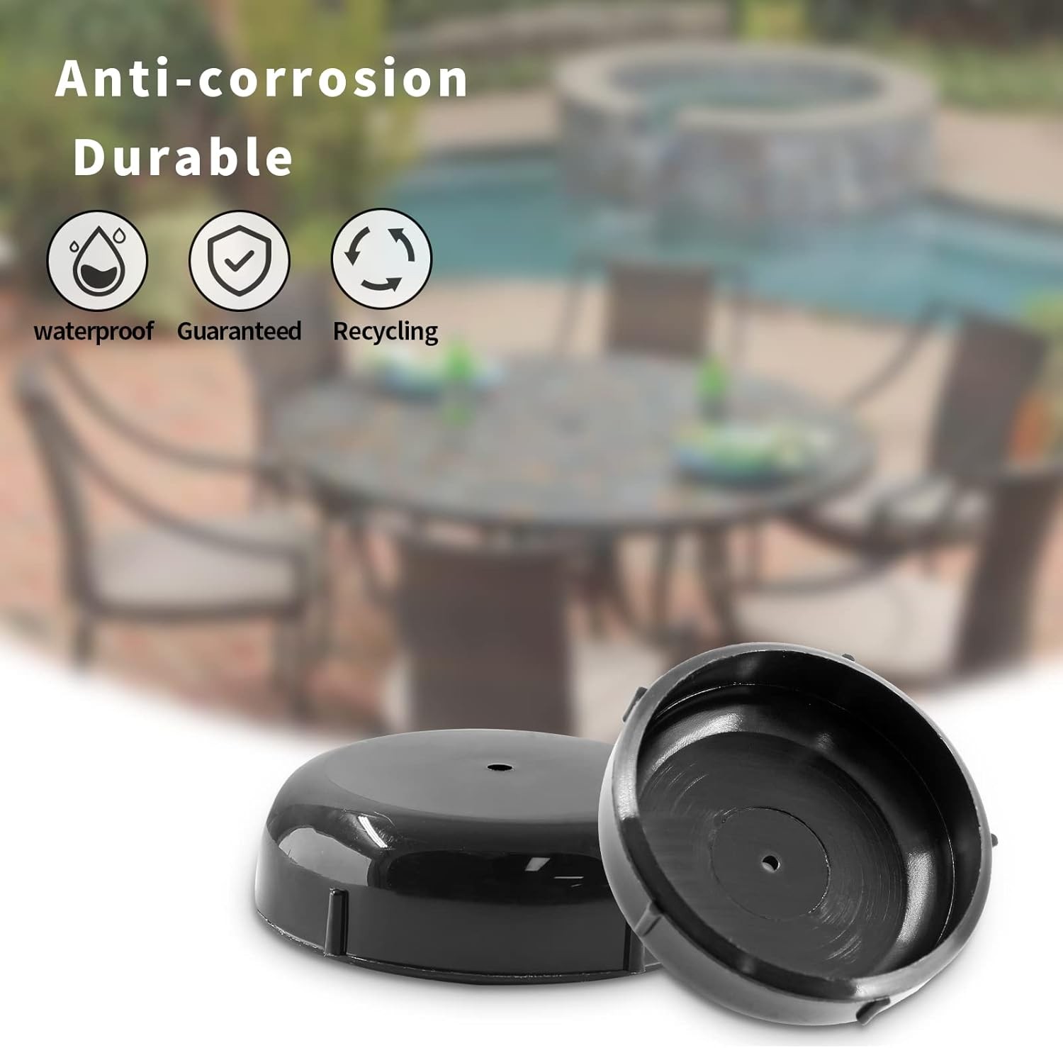 40 Pcs 1-1/2" Wrought Iron Patio Furniture Feet Caps Outdoor Patio Chair Glides