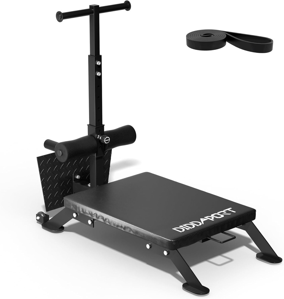 Nordic Curl Machine, Adjustable Hamstring Curl Bench, Glute Machine with Bands a