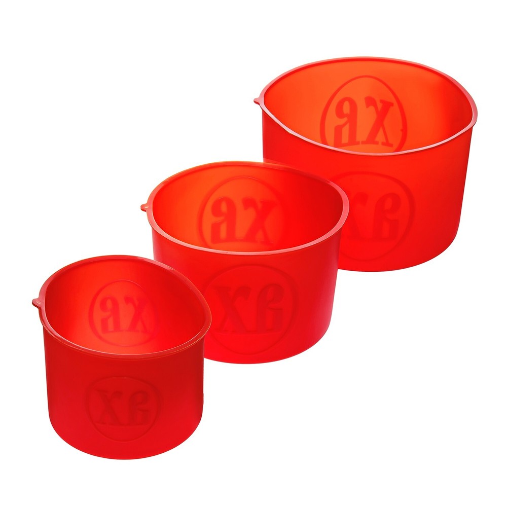 Set 3 Red Silicone Mold for Baking Orthodox Easter Cake Paskha Form Dish