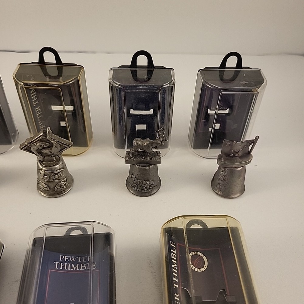 13 Pewter Thimbles Cities And States
