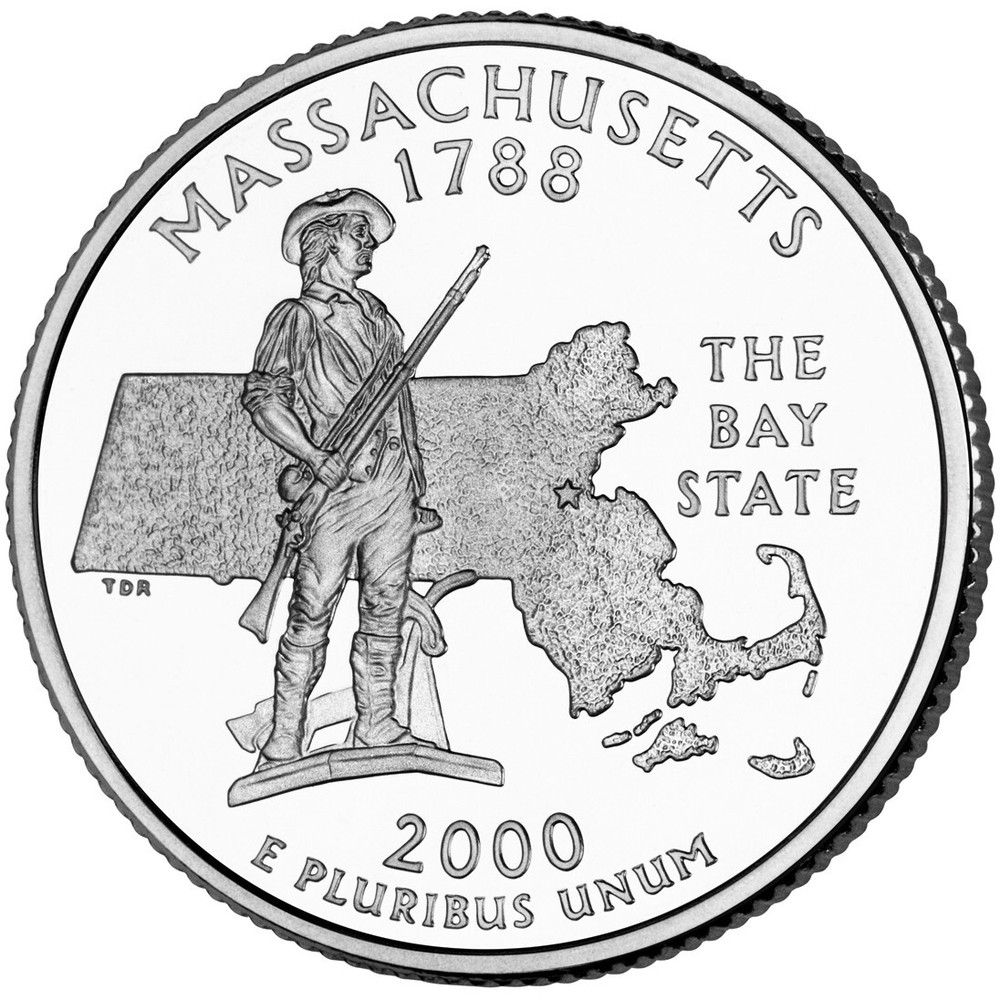 2000 P Massachusetts Uncirculated State Quarter from roll