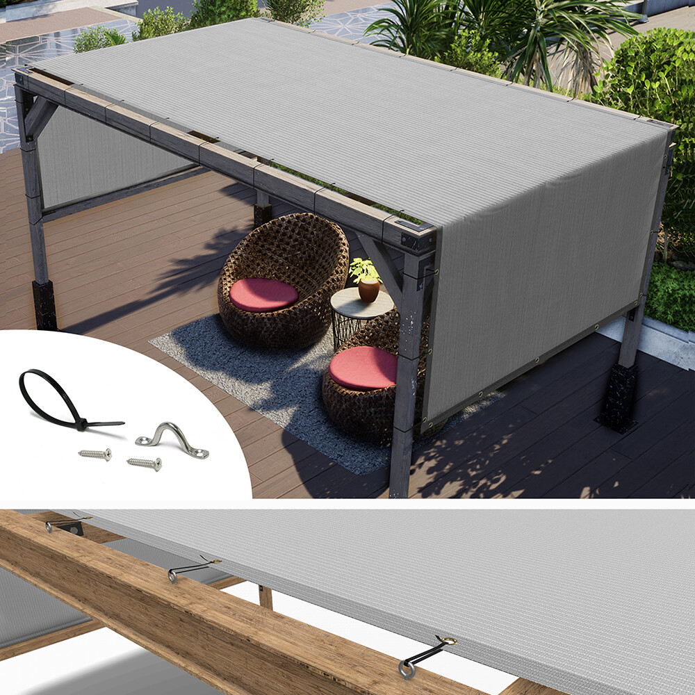 ColourTree Pergola Sun Shade Cover Universal Replacement Canopy,Grey