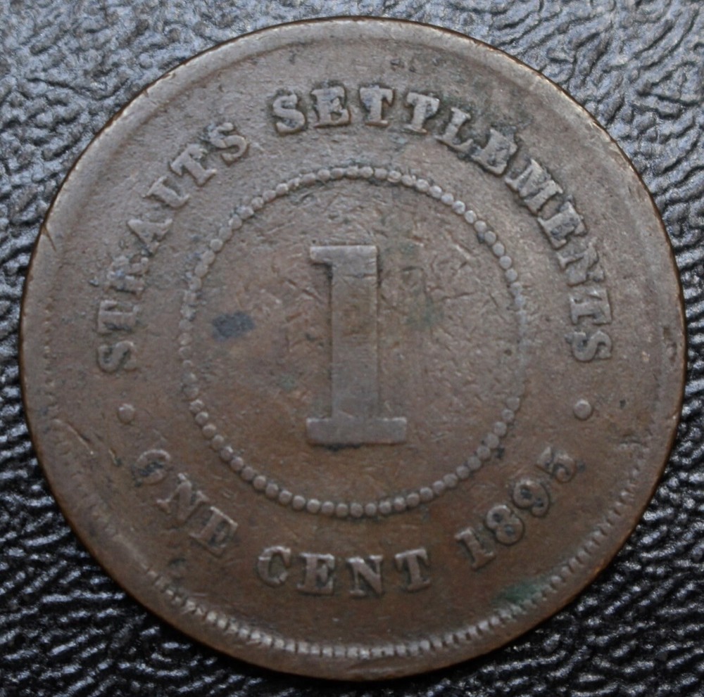 1895 STRAITS SETTLEMENTS - 1 CENT - BRONZE - Queen Victoria