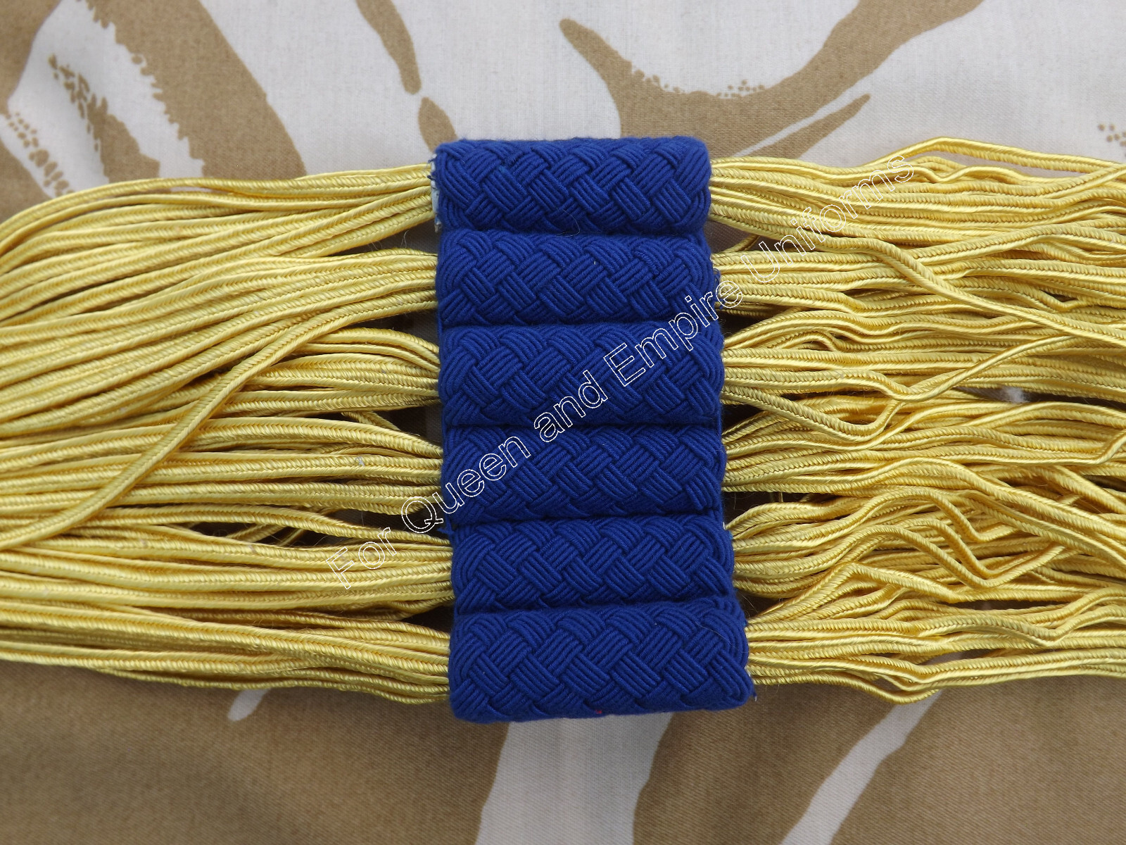 Repro Napoleonic Brunswick Hussar Barrel sash belt Blue on Yellow