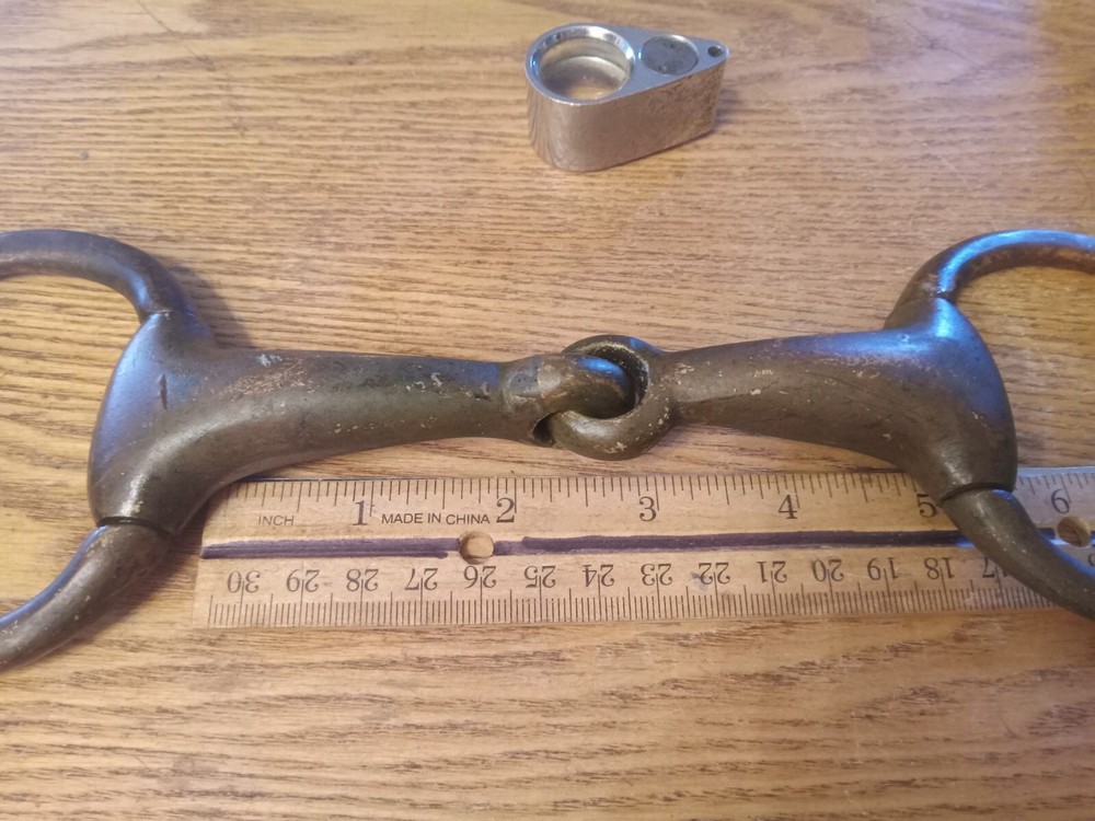 Used eggbutt snaffle bit 4 3/4 in nickel