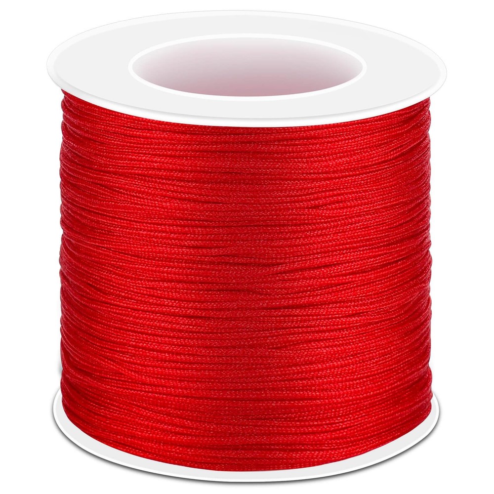Anezus Red Nylon String for Bracelets, 0.8mm Thread Chinese