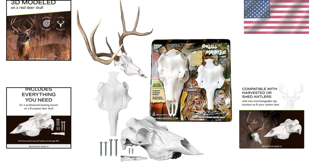 Authentic Looking Deer Skull Antler Mounting Kit - No Mess Taxidermy Solution