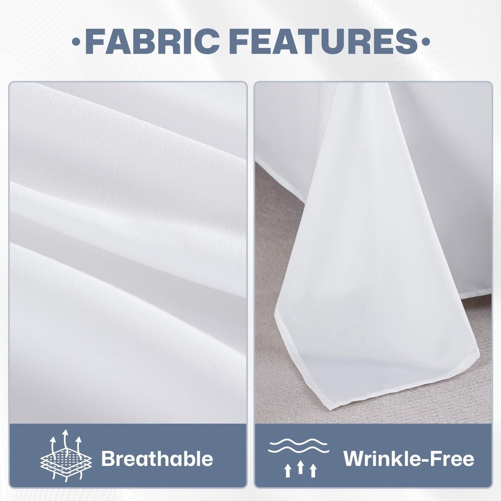 Twin Flat Sheets 6 Pack,White Brushed Microfiber Bed Sheets, Soft & Breathable B