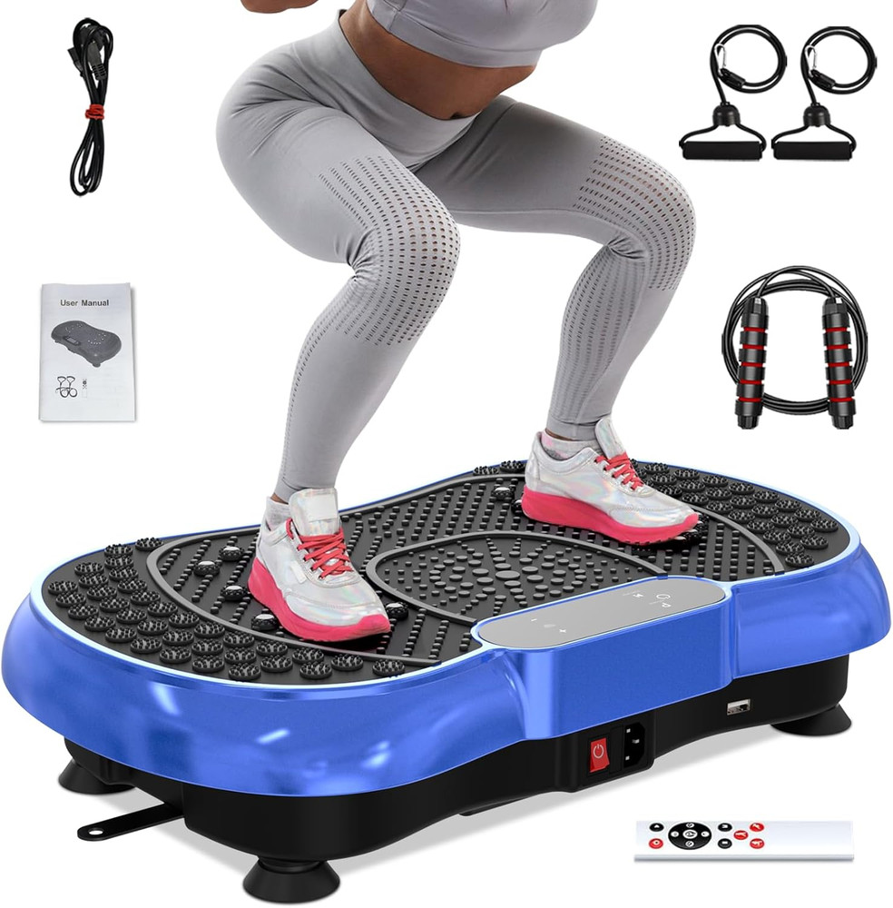 Vibration Plate Exercise Machine – 100-Speed Platform, 450 Lbs Capacity, with Re