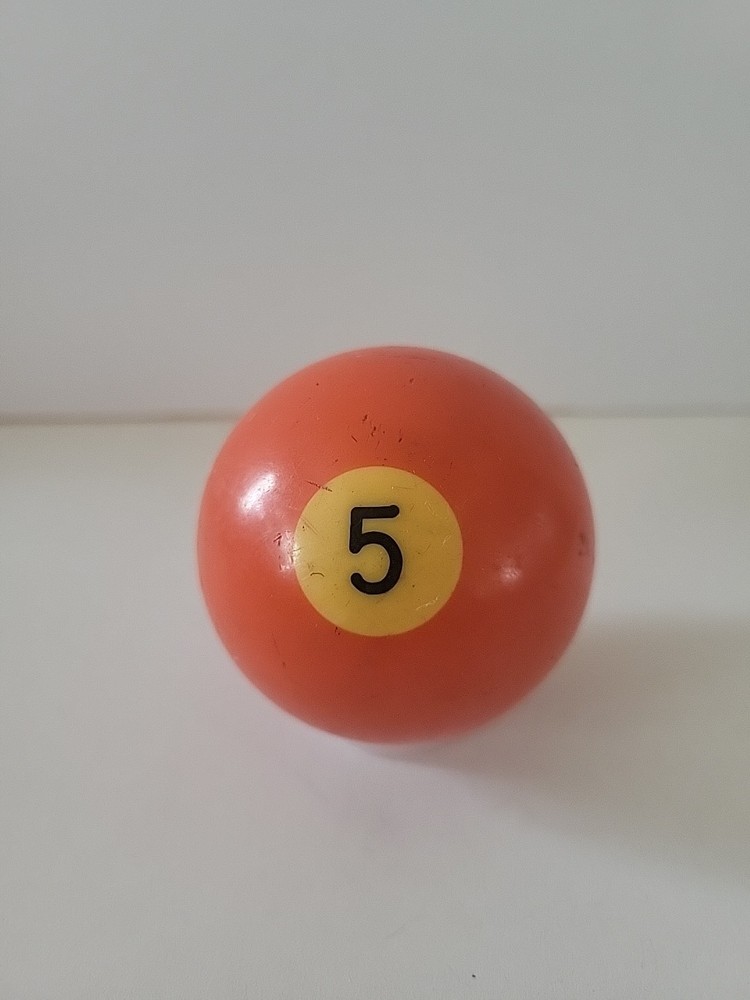 Vintage No. 5 Solid Orange Pool Ball Billiard 2" Replacement (D)