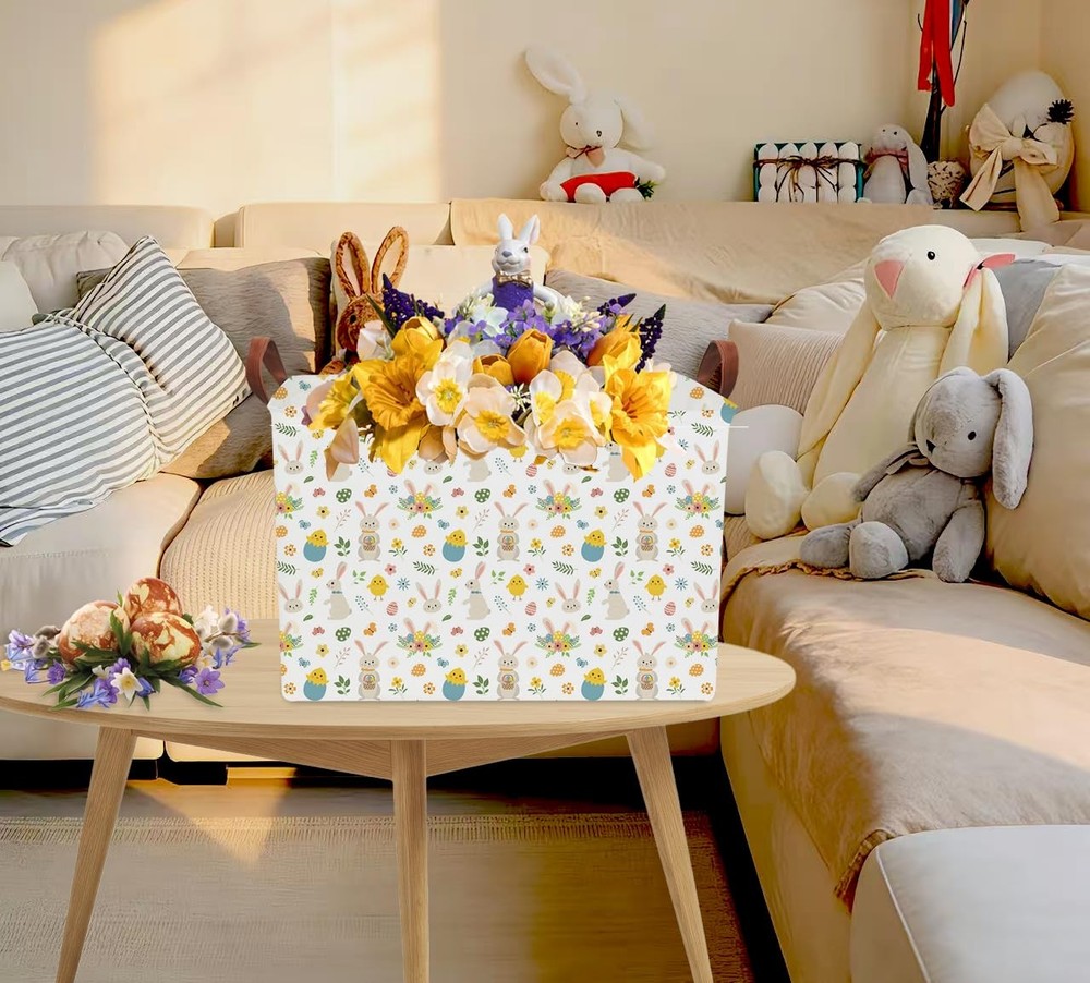 NTAOHAMPER Rectangular Easter Eggs Basket Empty,Toys Bin with Handles,Baby Ro...