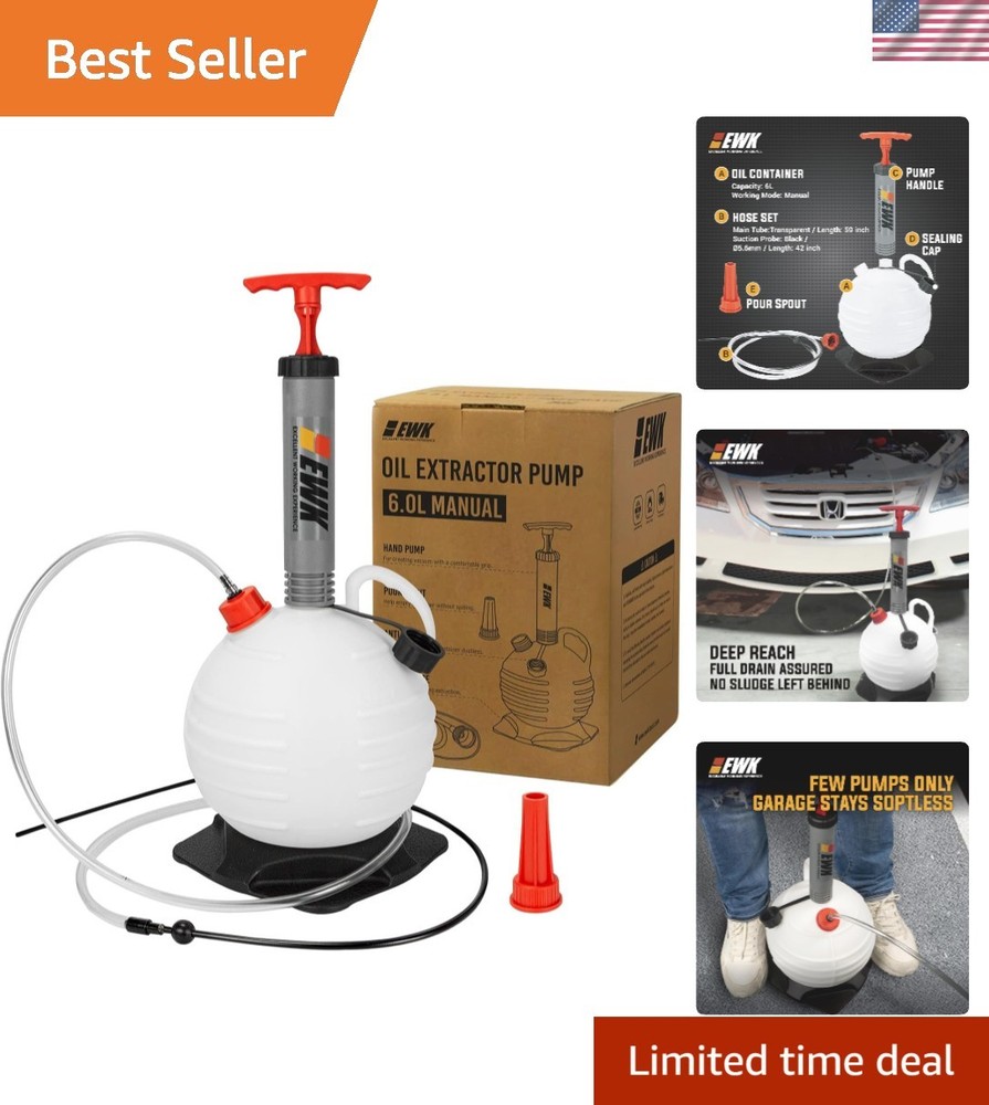 6L Portable Oil Extractor Pump - Fast, Mess-Free Fluid Changes for All Vehicles