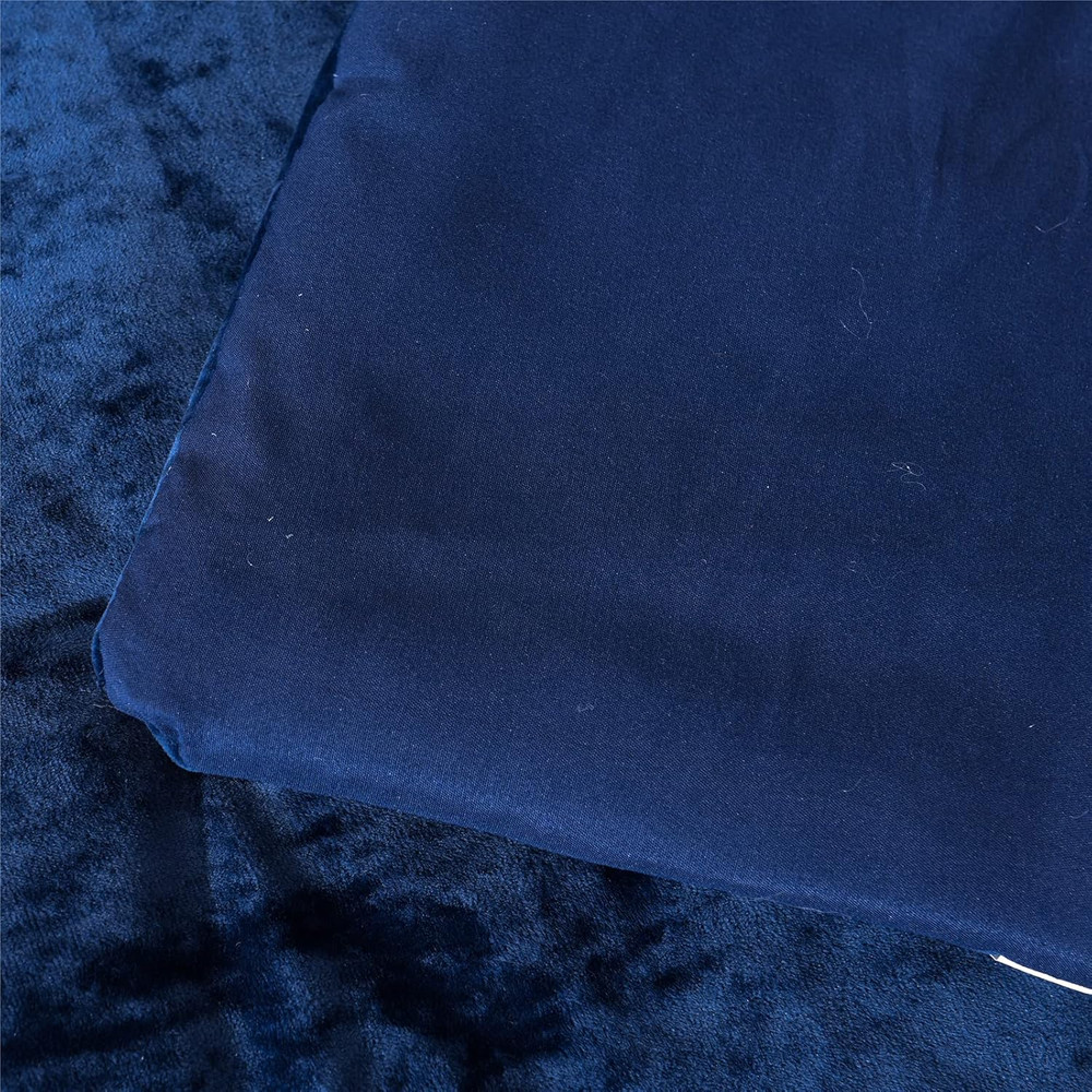 Distressed Velvet Comforter Set, Distressed Velvet Face and Brushed Solid Microf