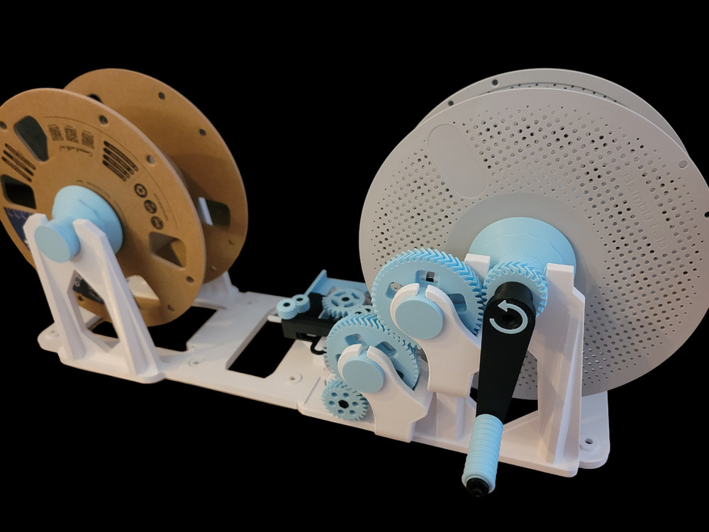 UPGRADED Universal 3D Filament Re-spooler/Transfer - Pre-assembled - Bambu Lab