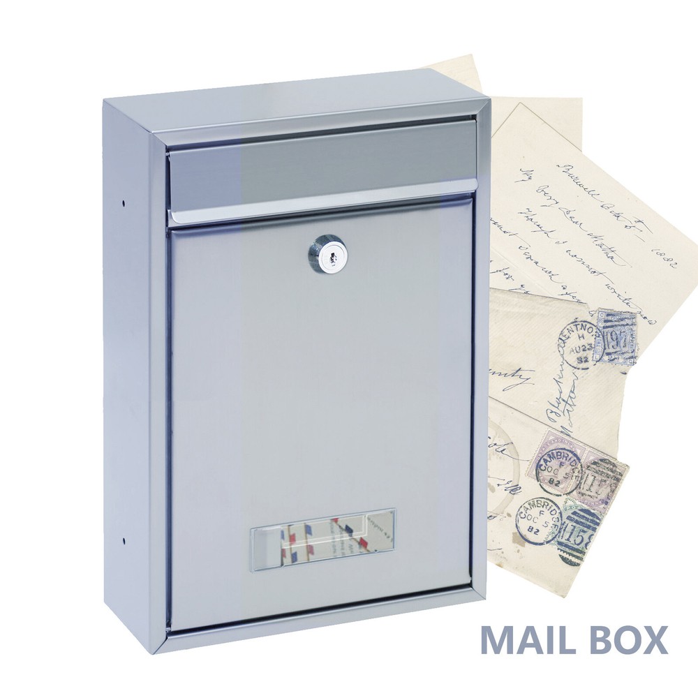 Mail Box Wall Mount Locking Mailboxspaper Letter box Lockable Post Box 2 Key