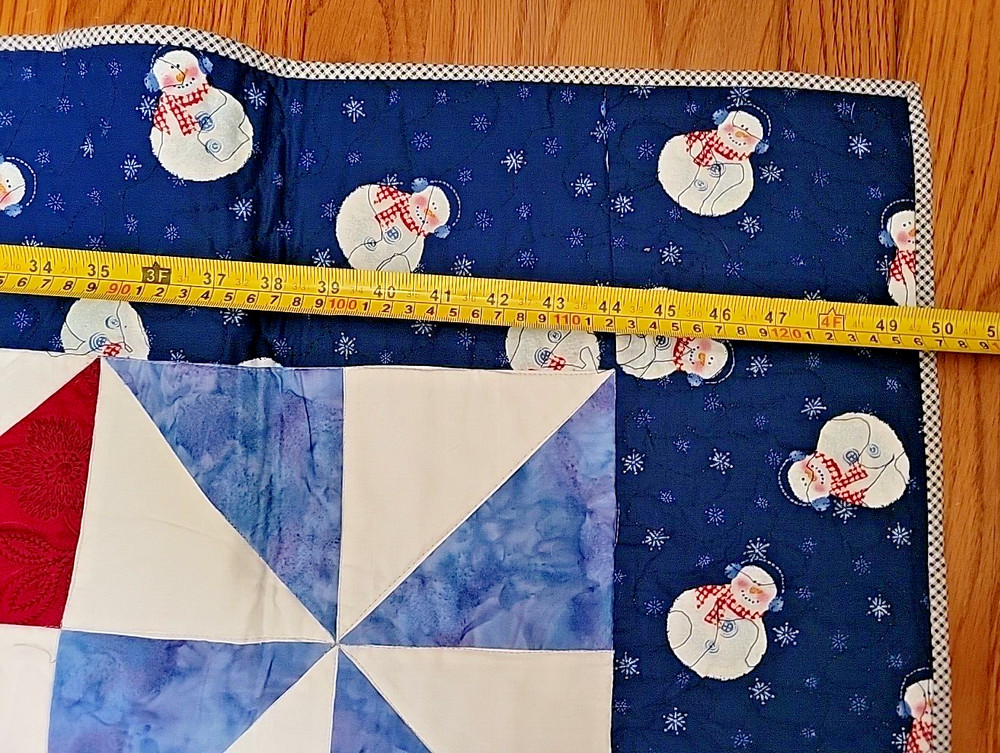 Handmade Snowman Lap Quilt Throw Spread Christmas