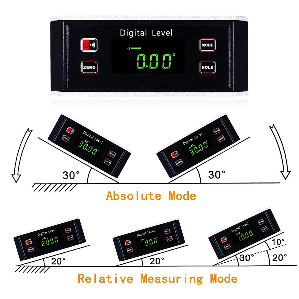 Inclinometer, Digital Protractor/Level/Angle Finder and Gauge Tools with V-Gr...
