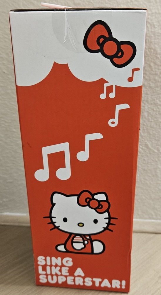 Hello Kitty Bluetooth Karaoke Microphone & Wireless Speaker USB Charging Red NIB