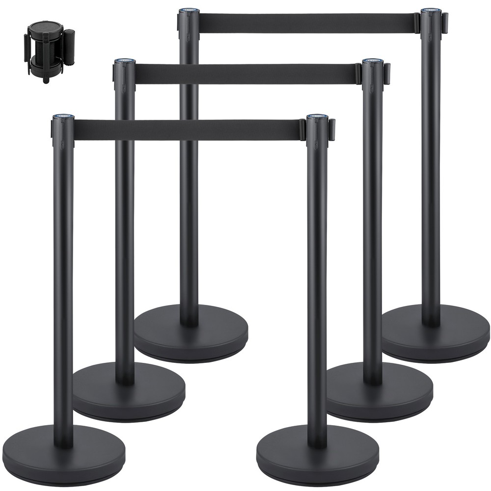 Uimoso 6 Pieces Crowd Control Stanchion Posts 6.6 ft Retractable Belts Queue