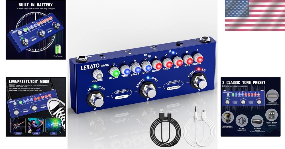 Bass Effects Processor with 3.5mm Headphone Out