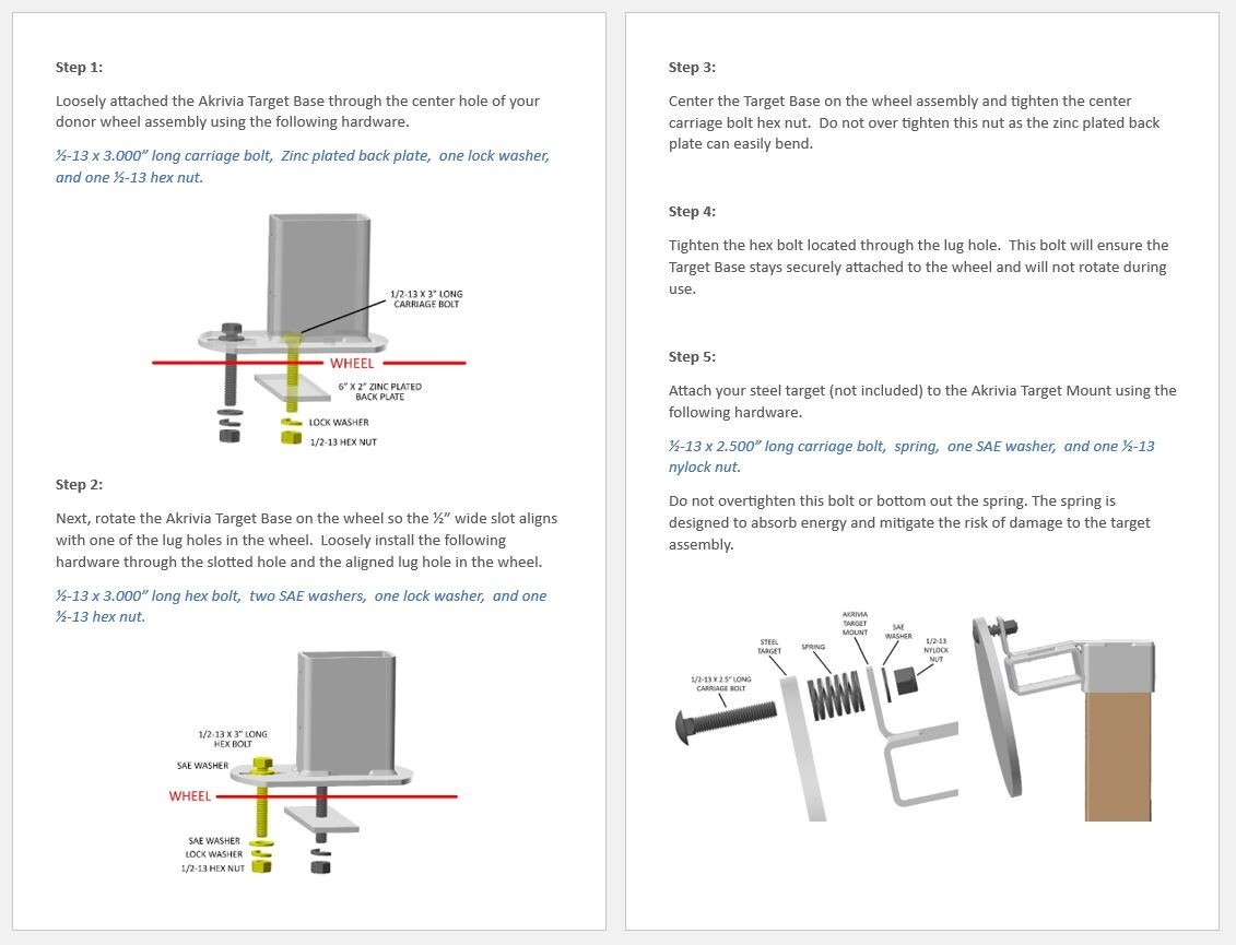Heavy Duty AR500 Steel Shooting Target Stand Kit with Mount & Base - SHIPS FREE!