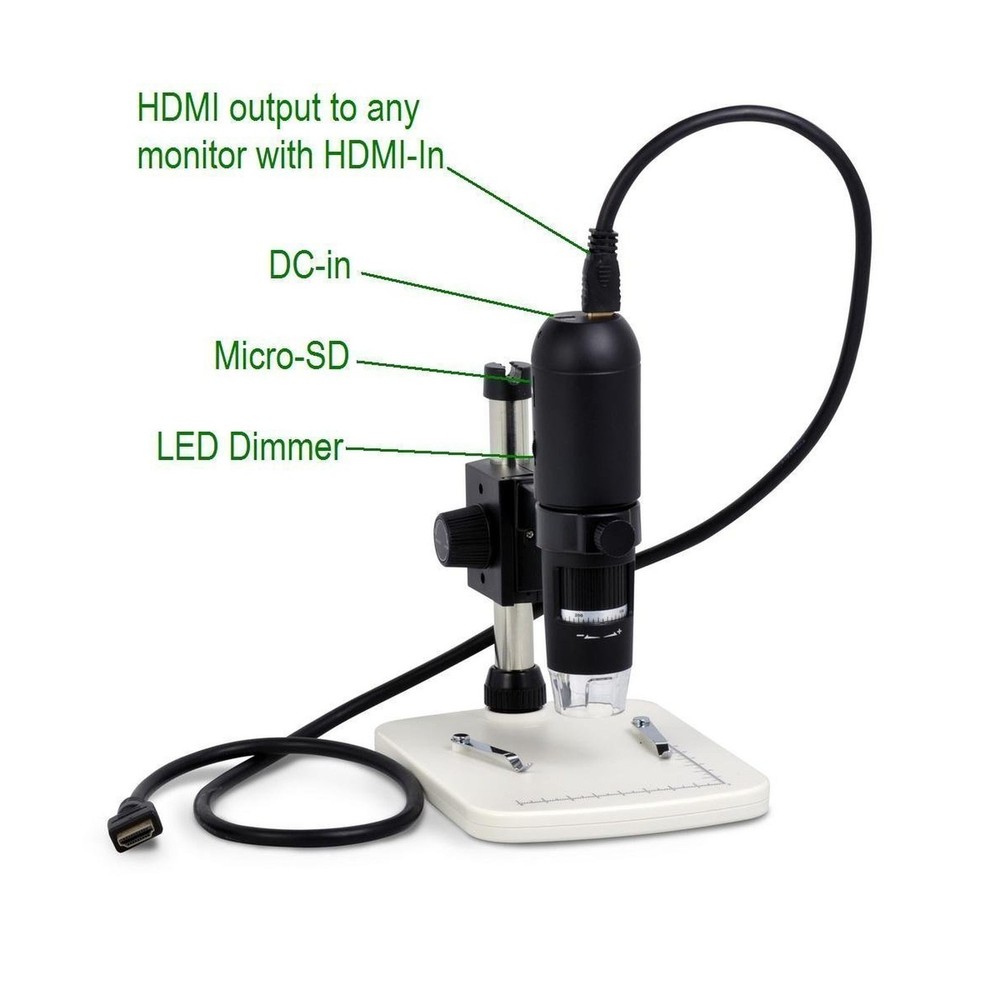 1080P Full HD Digital Microscope, HDMI Microscope, 10x-220x magnification, to...