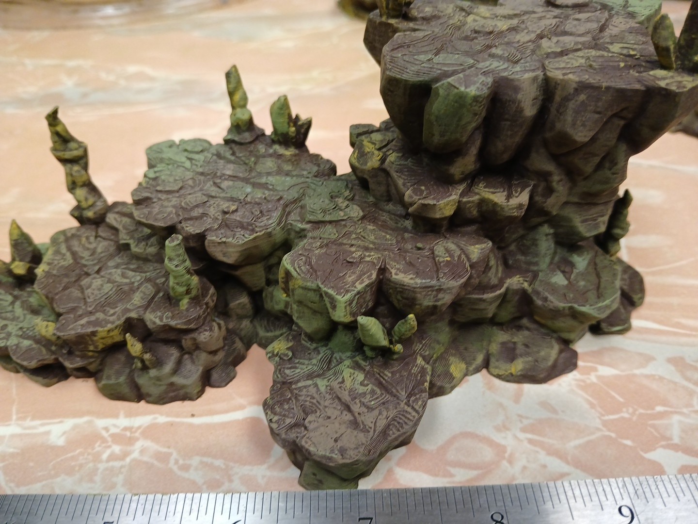 Tabletop Wargaming Terrain -Painted Badlands Hills Set Plastic 4 Pieces 40K #A