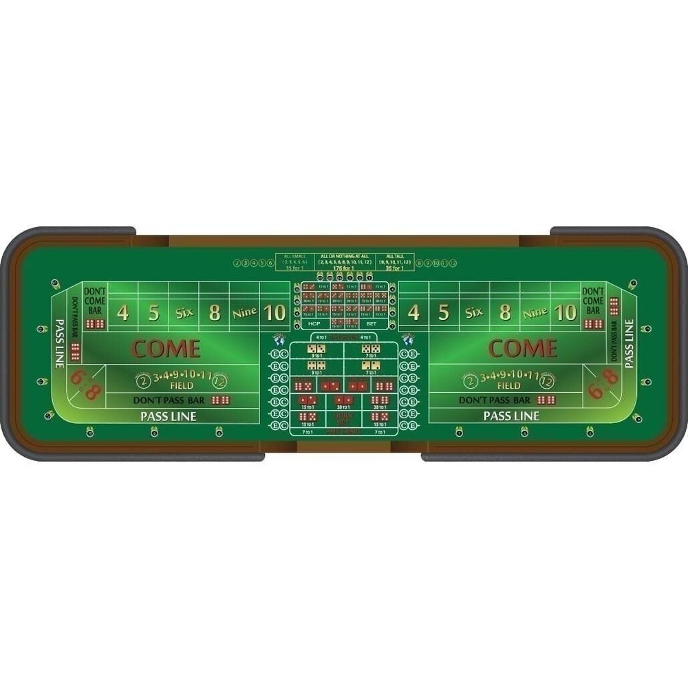 Craps Table Layout Felt - 12 Foot Green