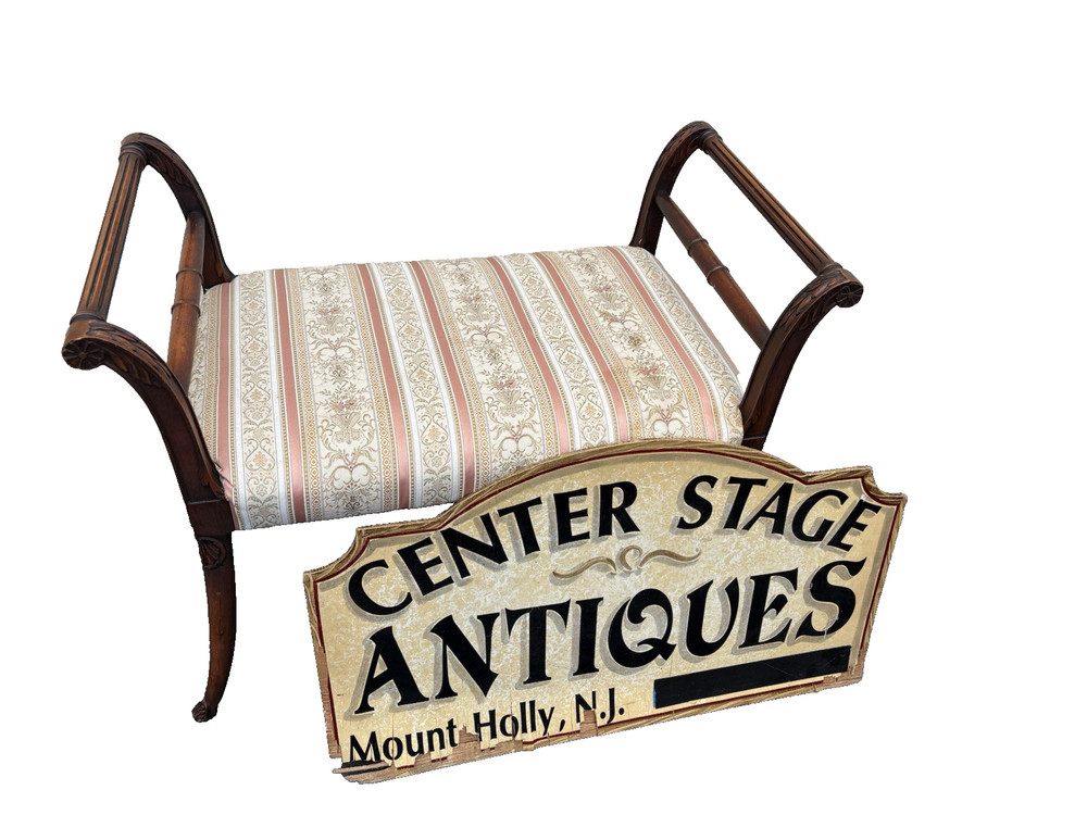 66886 Mahogany Vanity Bench Stool