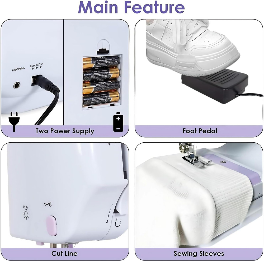 Sewing Machine, Basic Sewing Machine with Foot Pedal, Stitching Machine for Chil