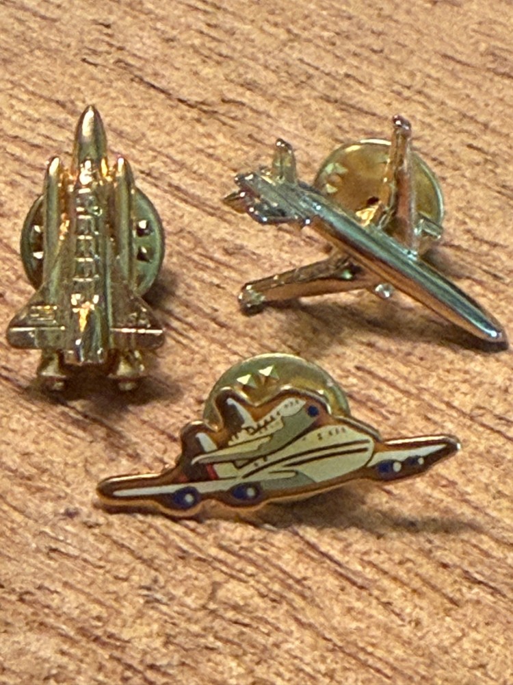 THREE Space Shuttle Type Lapel Pin NEW 1" Awesome Collection