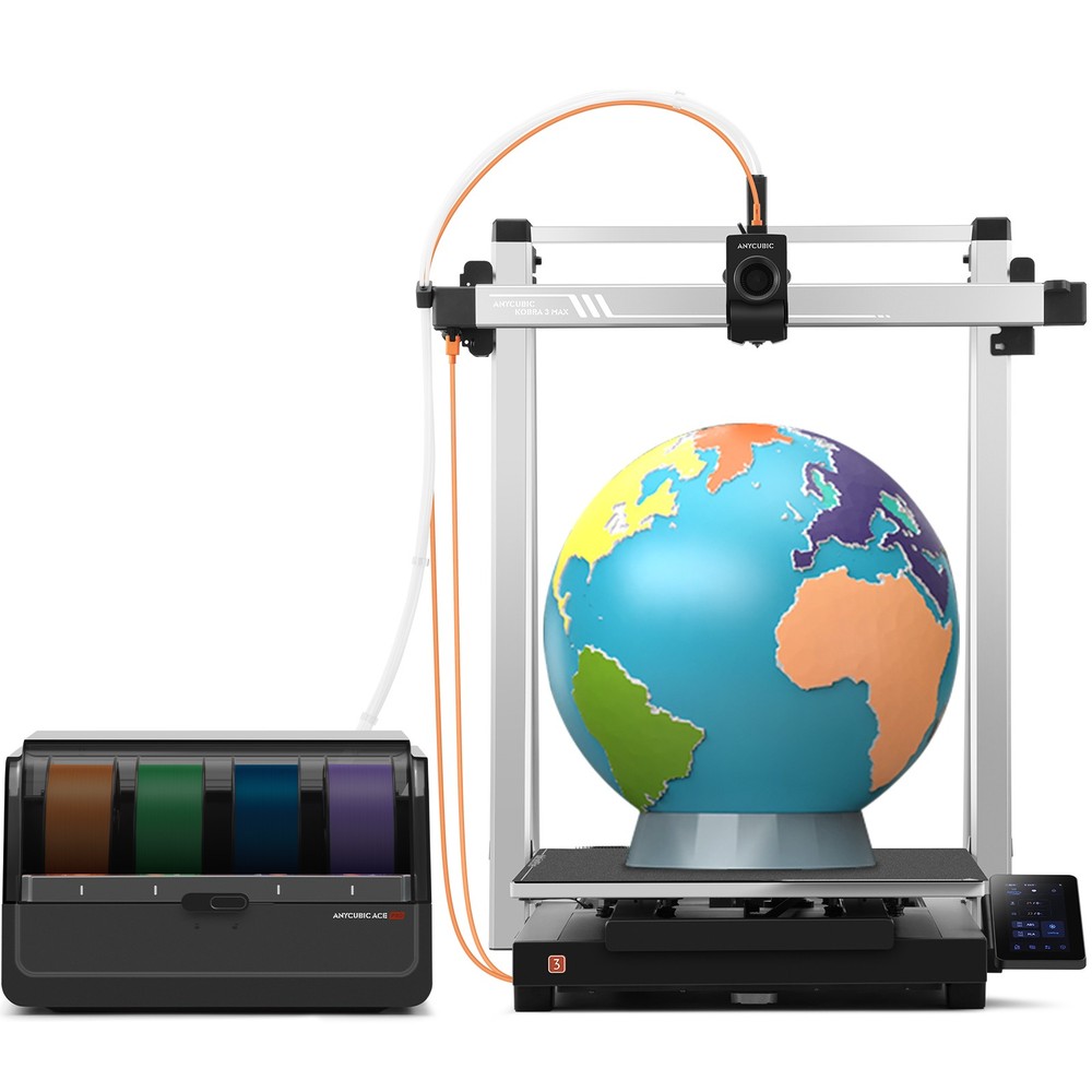 ANYCUBIC Kobra 3 Max Combo EB Version 3D Printer Max 600mm/s Multicolor Print