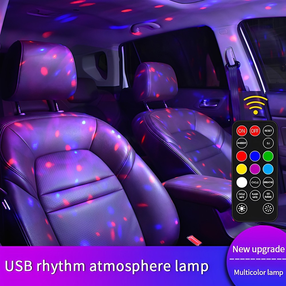 D88 Wireless Car LED Light Interior Multcolor LED Light with Remote Control USB