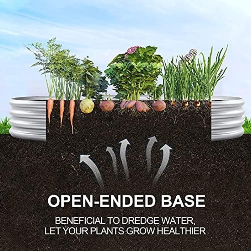 6x3ft Galvanized Raised Garden Bed Easy Assembly Rust Resistant Open Base New