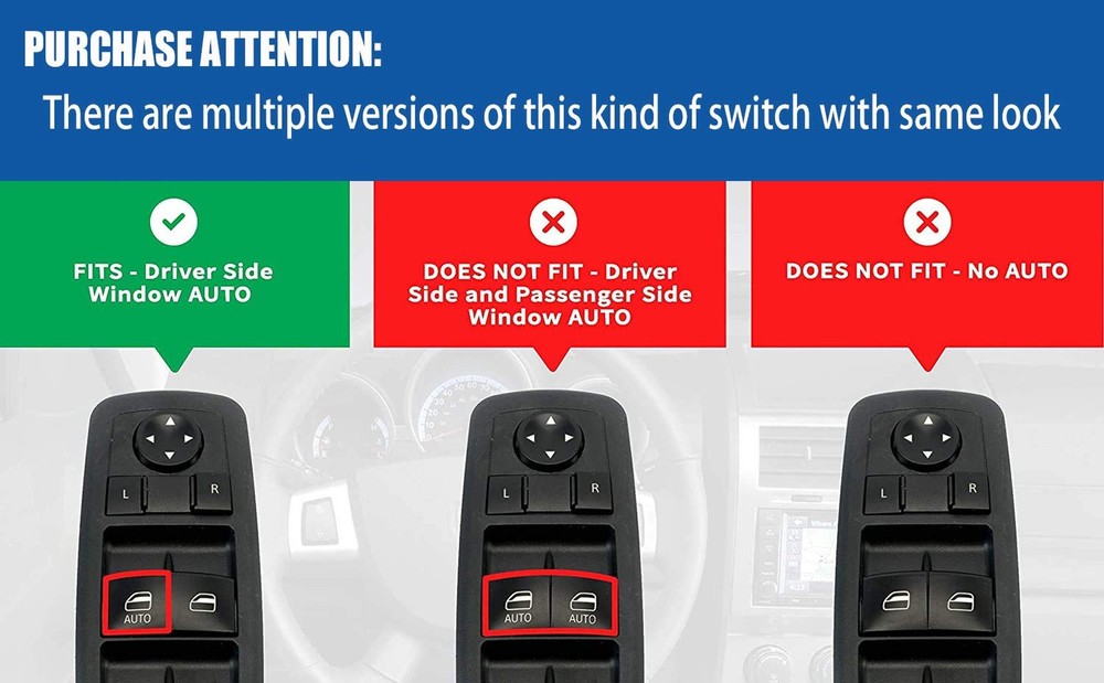 Master Power Window Switch Replacement for 2011-2016 Dodge Journey