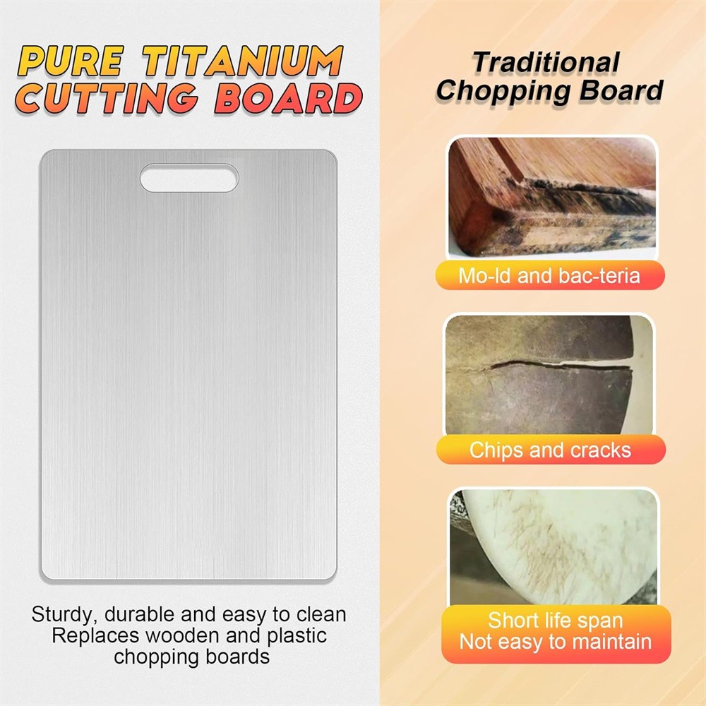 Titanium Cutting Board 100% Pure Non-Stick Double-Sided 11x15.5" in for Kitchen