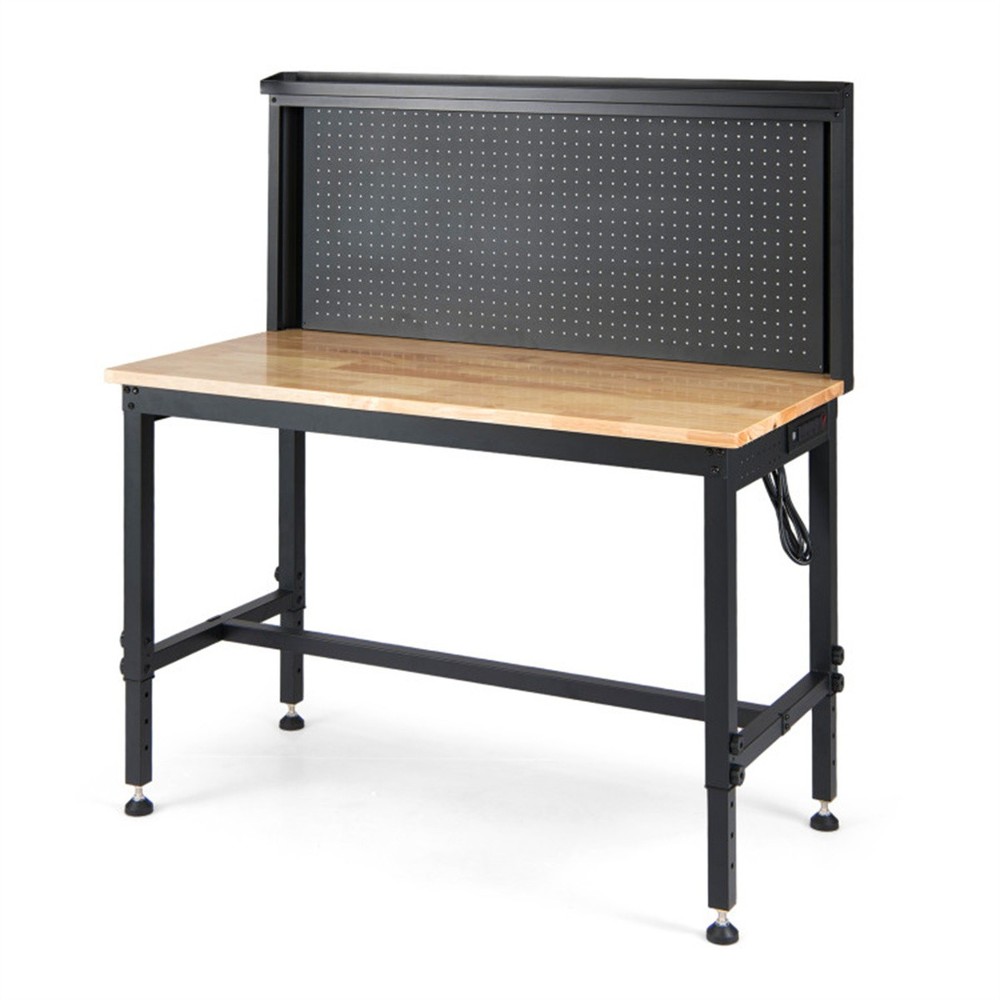 48" Heavy Duty Workbench 2000LBS Capacity 7-Level Height Adjustable Power Strip
