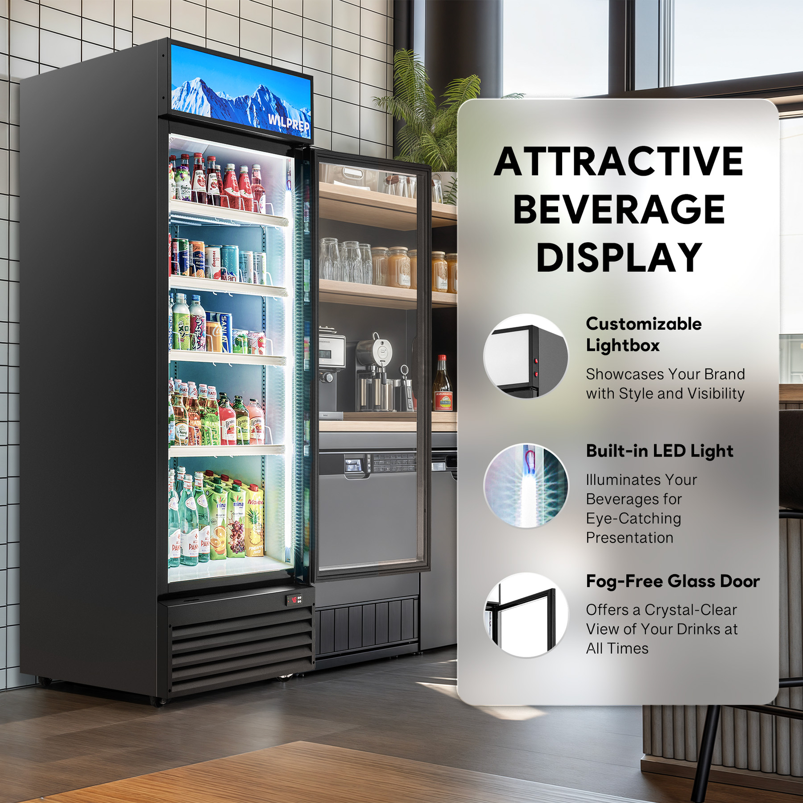 Secondhand 28" Commercial Merchandiser Glass Door Refrigerator 22cu.ft ETL