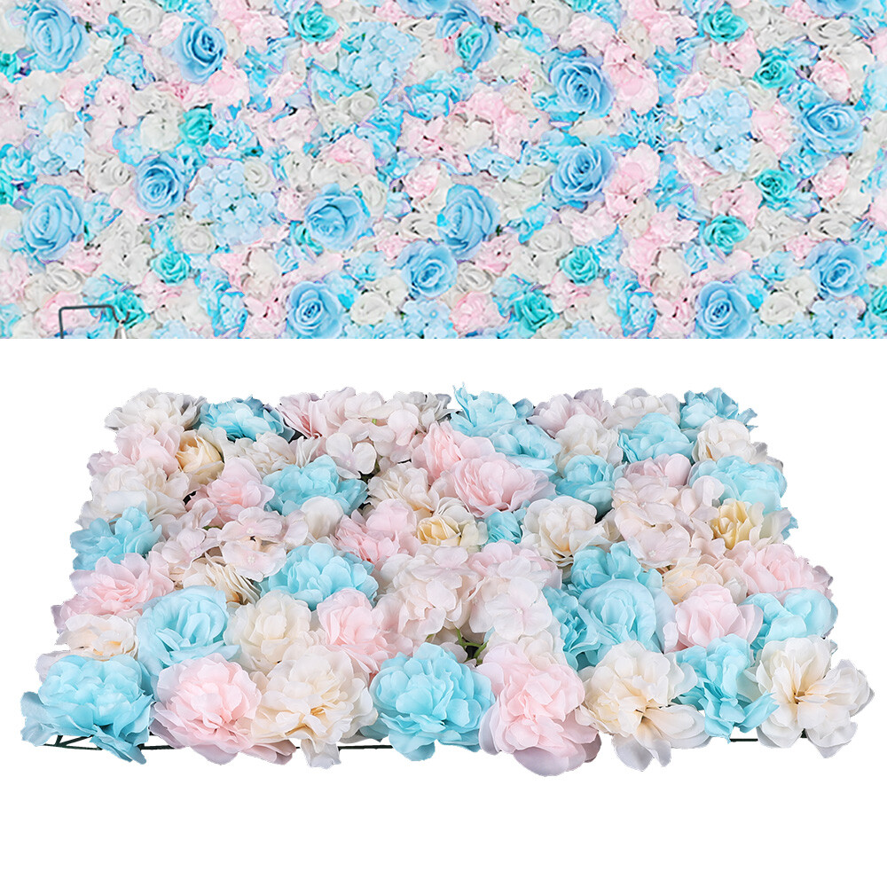 12PCS Artificial Flower Wall Panel White Hydrangea Rose Wedding Backdrop Decor.