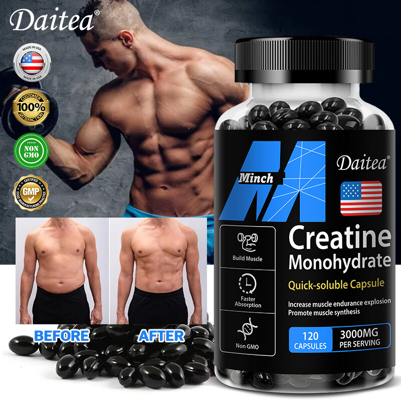Creatine Monohydrate Capsules - 120 Capsules, 3,000mg per Serving