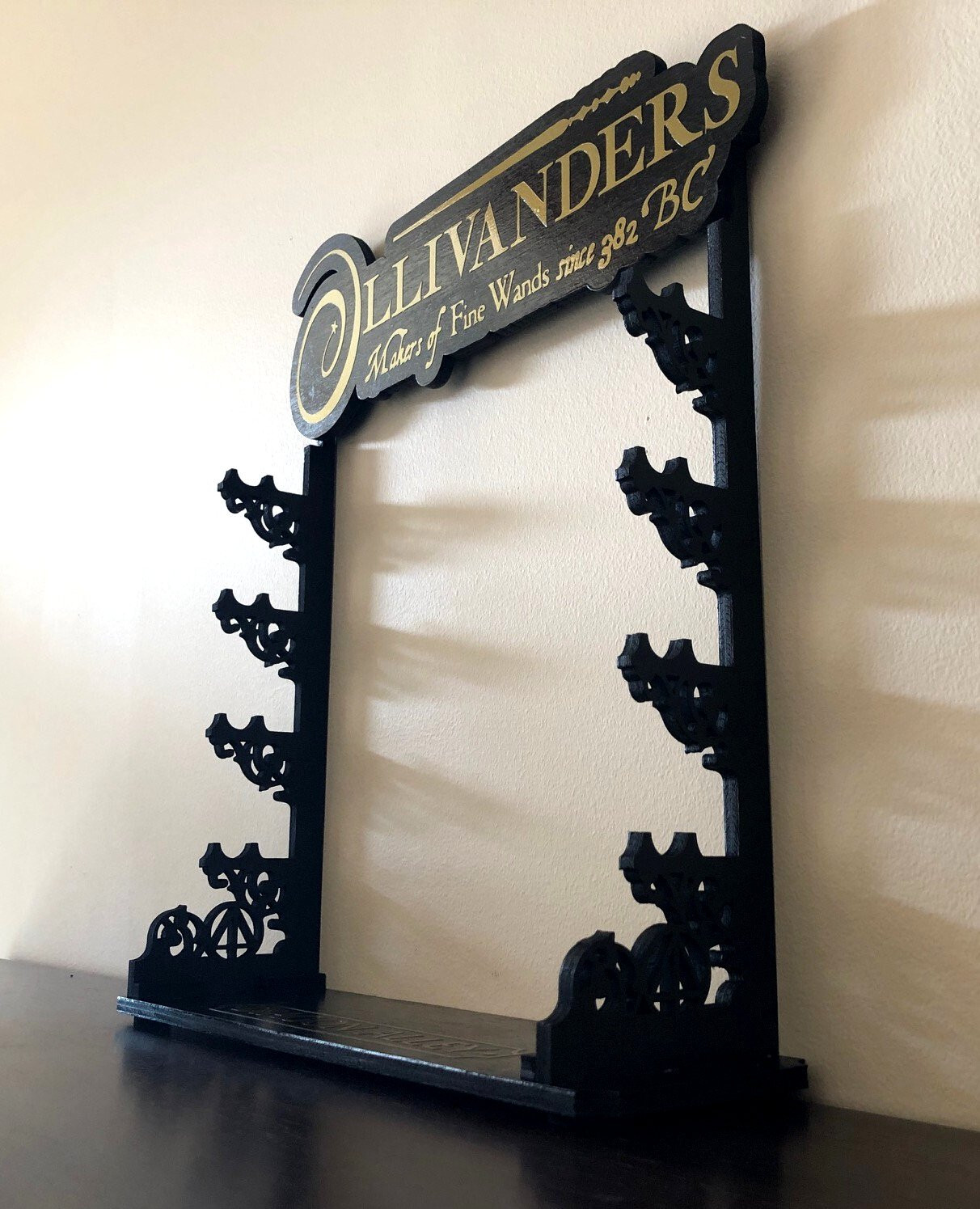 Harry Potter Ollivanders Tabletop Wand Display Rack Stand - 4 Wand Capacity