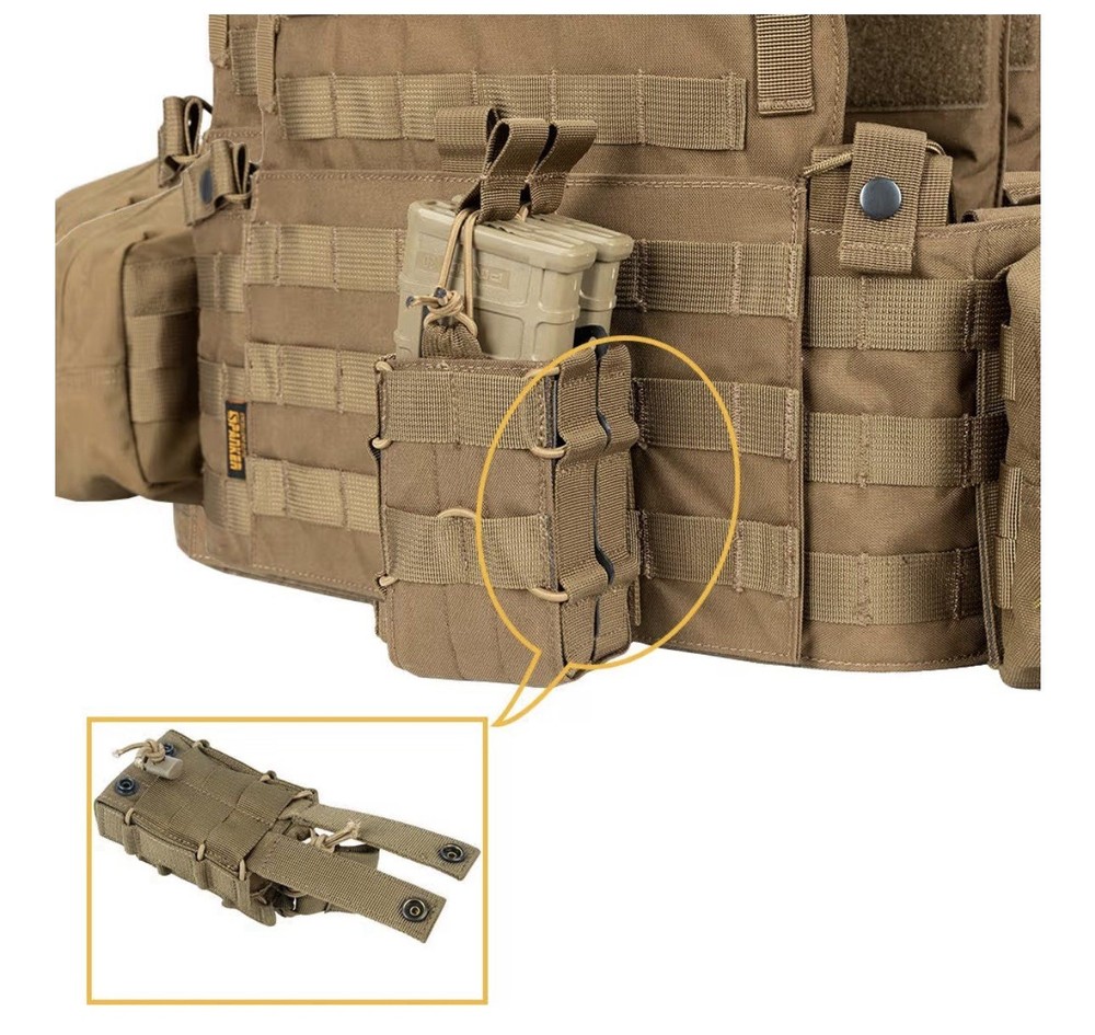 Tactical Molle Single Double Magazine Pouch Grey