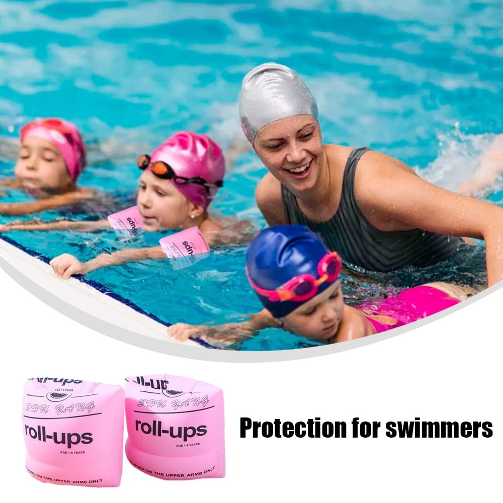 2 Pack Inflatable Swim Arm Bands,Adjustable Pool Floaties, Thickened Safety S...