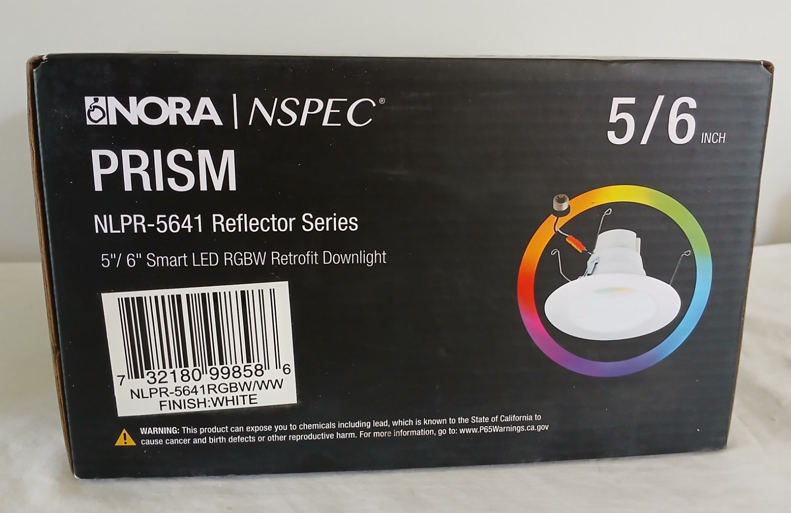 NORA PRISM NLPR-5641. 5"/6" Smart LED RGBW Retrofit Downlight-NEW. Free Shipping