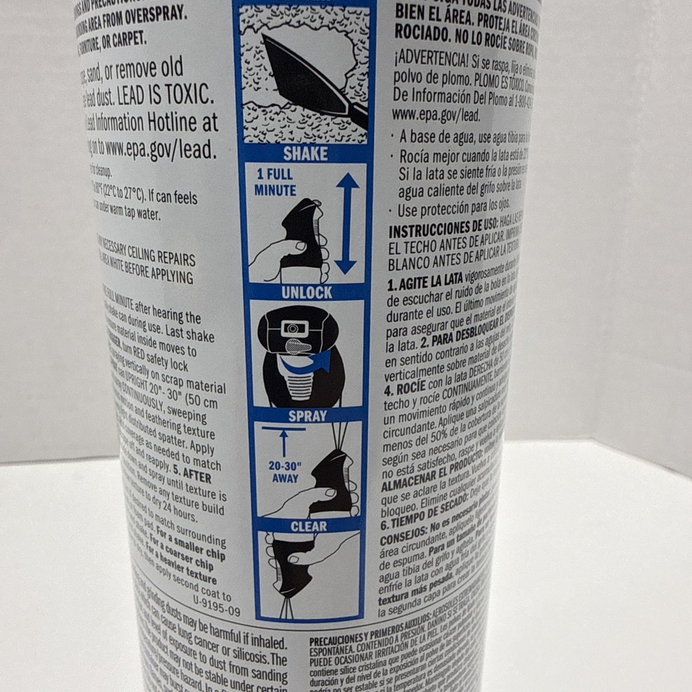 Homax Ceiling Texture Spray, White Popcorn, Water Based, 14 Oz