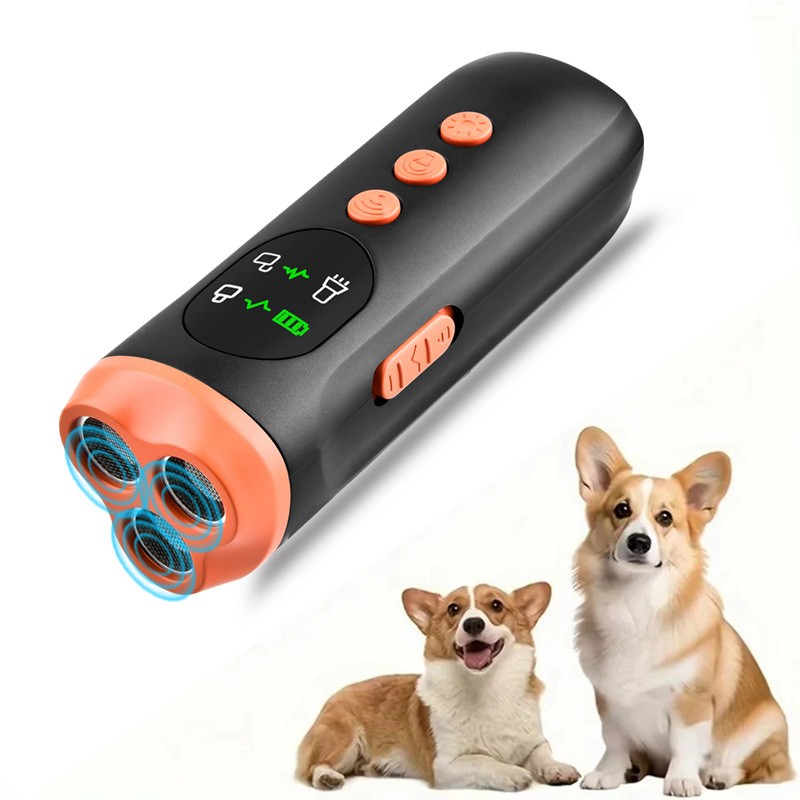 Professional Ultrasonic Dog Train Anti-Bark Control Protable Screen Flashlight