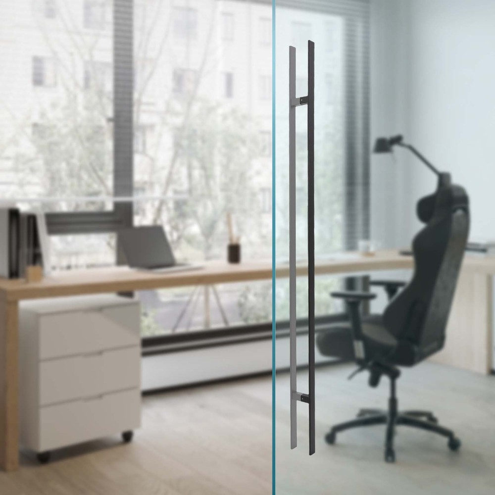 Push Pull Door Handle H-shaped Door Pull Handle Double Sided Stainless Steel